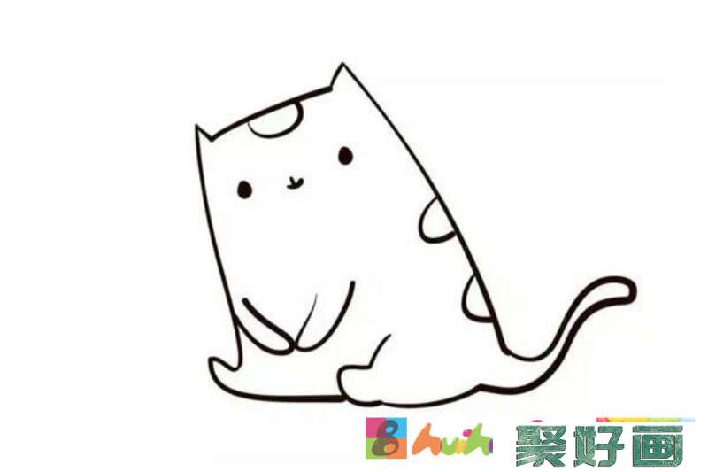 小猫钓鱼简笔画