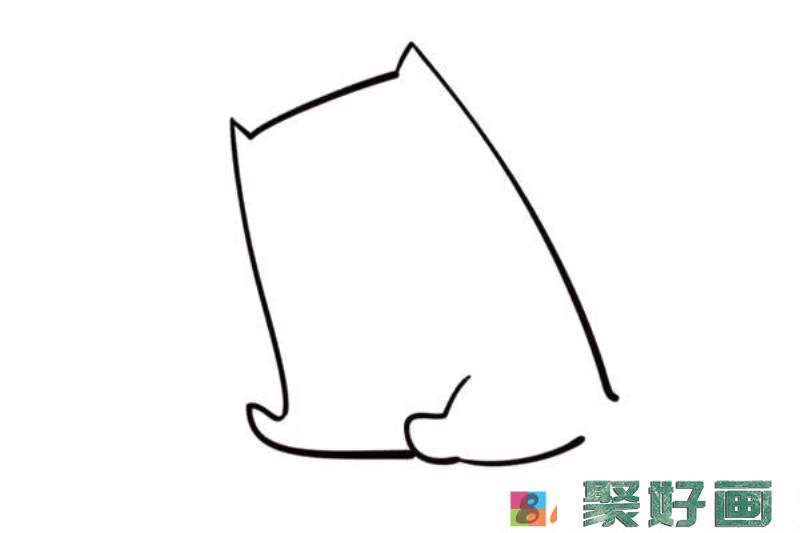 小猫钓鱼简笔画