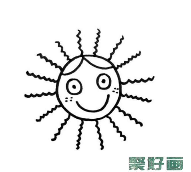 卡通太阳的简笔画图片 简单的卡通太阳怎么画