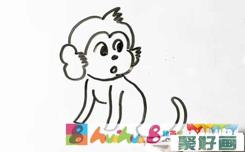 猴子简笔画步骤图