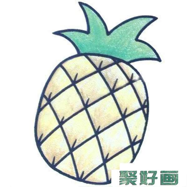 菠萝简笔画彩色图片