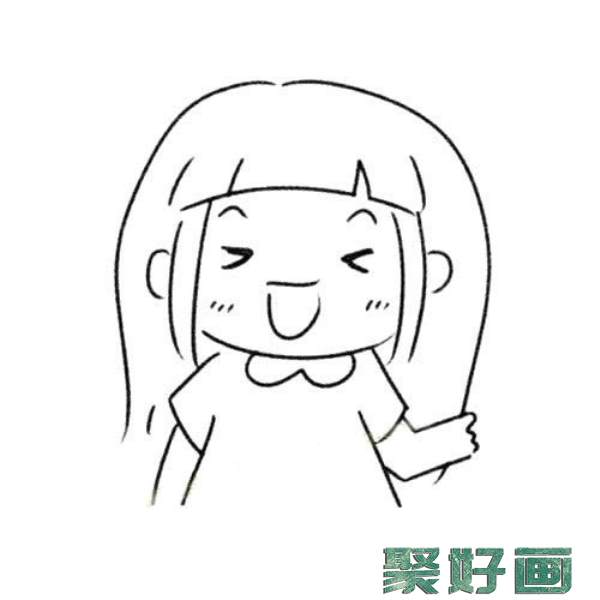 小女孩简笔画