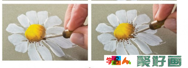 唯美菊花的手绘画的画法  雏菊的色彩绘画教程_www.youyix.com