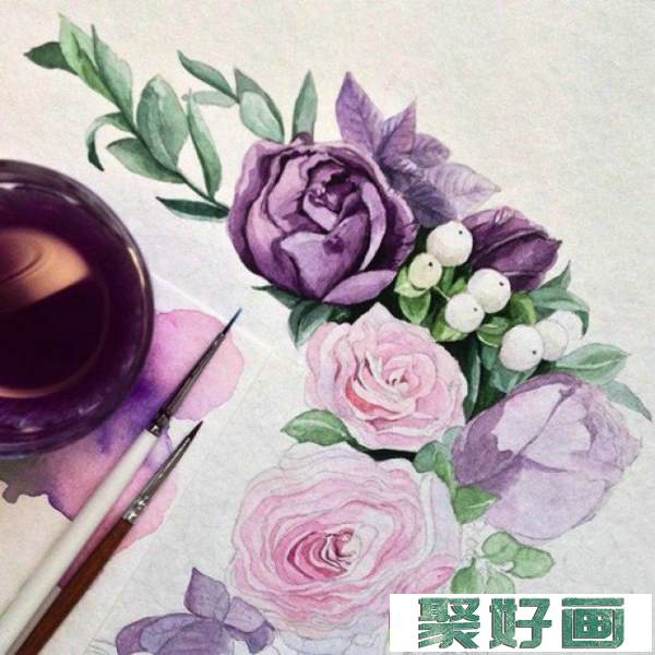 好看的花朵水彩画 逼真唯美的植物花卉绘画作品_www.youyix.com