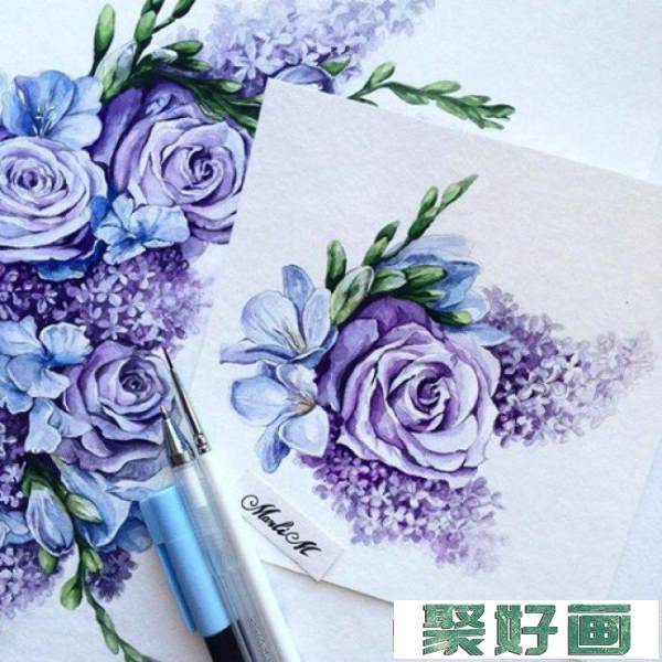 好看的花朵水彩画 逼真唯美的植物花卉绘画作品_www.youyix.com