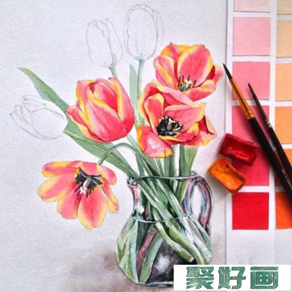 好看的花朵水彩画 逼真唯美的植物花卉绘画作品_www.youyix.com