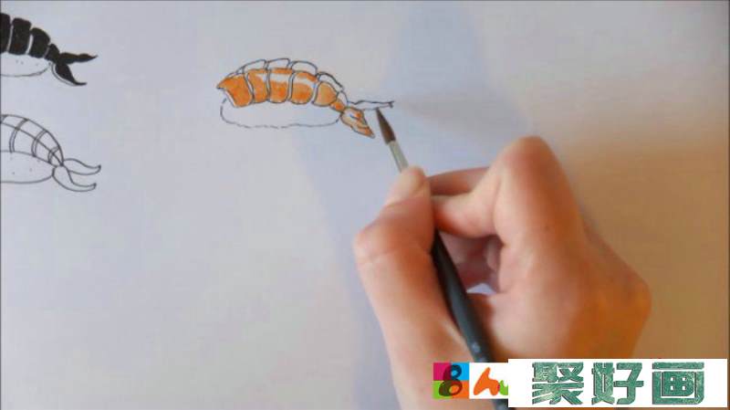 【视频】简单又可爱的寿司水彩手绘视频教程 寿司简笔画视频教程_www.youyix.com