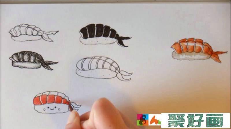 【视频】简单又可爱的寿司水彩手绘视频教程 寿司简笔画视频教程_www.youyix.com