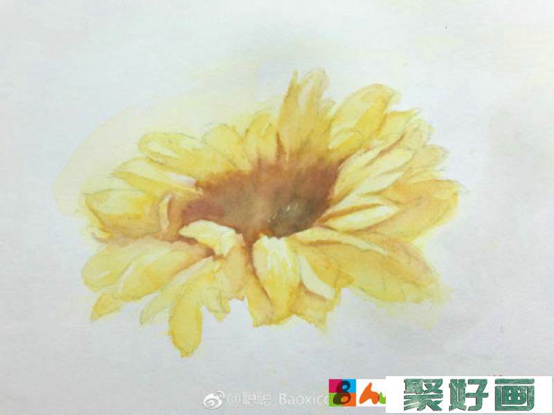 向日葵水彩画图片 向日葵水彩手绘教程 向日葵花水彩怎么画 画法_www.youyix.com