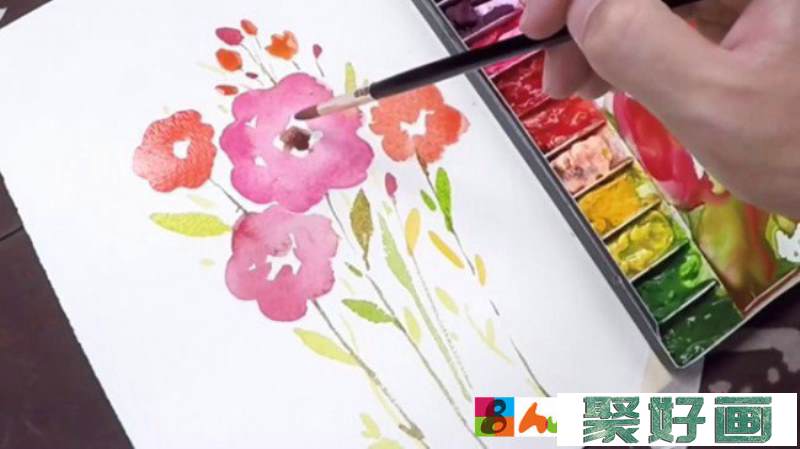 【视频】很简单的水彩花卉水彩手绘视频教程 简单新手可学_www.youyix.com