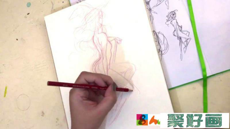 【视频】很有感觉骑着扫帚的魔法美少女水彩手绘视频教程 月亮做背景 性感唯美_www.youyix.com