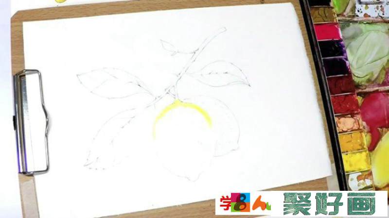 【视频】清新的柠檬水彩手绘视频教程 带枝叶唯美清新画法_www.youyix.com