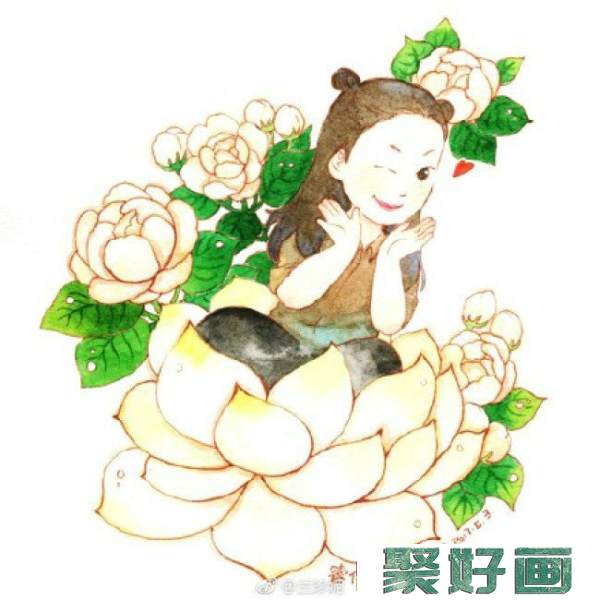 鲜花童子水彩画图片 鲜花童子手绘教程画法 鲜花童子怎么画_www.youyix.com