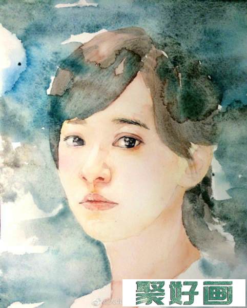 明星陈意涵水彩画图片 陈意涵水彩画作品 画法_www.youyix.com