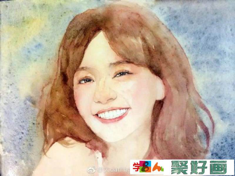 明星陈意涵水彩画图片 陈意涵水彩画作品 画法_www.youyix.com