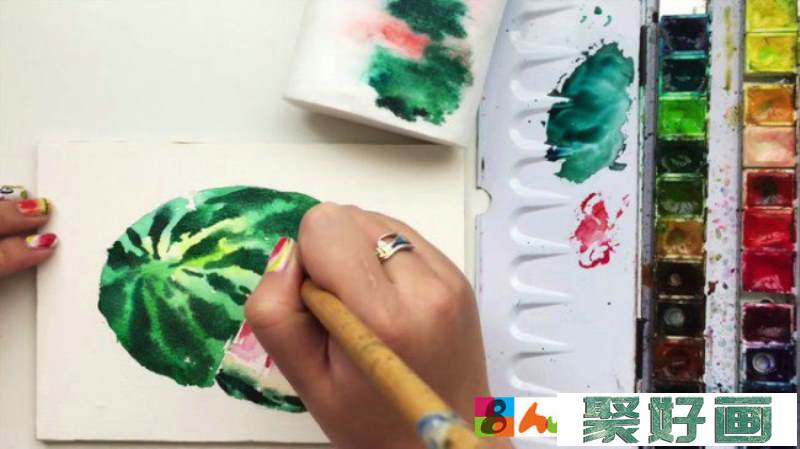 【视频】简单又好看的西瓜水彩手绘视频教程 完整圆西瓜与一瓣西瓜水彩_www.youyix.com