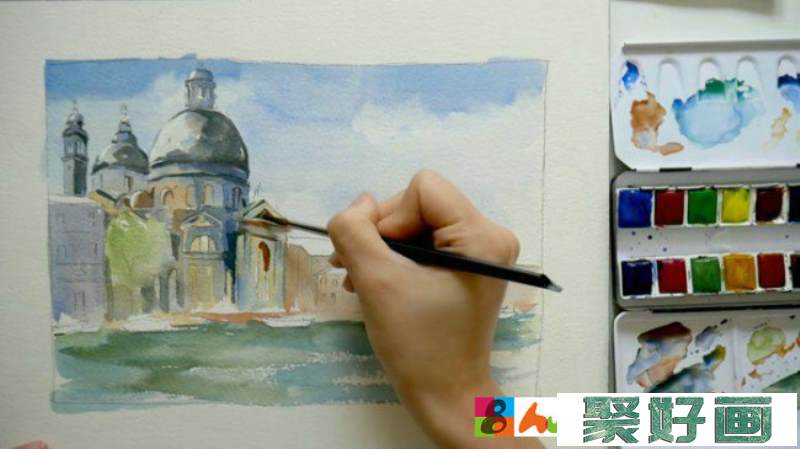 【视频】很简单的欧式建筑风景水彩画视频教程 简单的水彩画图片_www.youyix.com