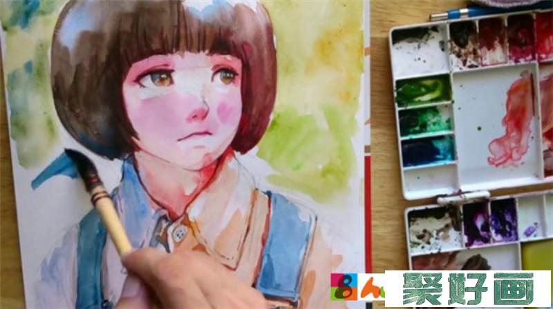 水彩画人物：可爱的小女孩水彩画教程