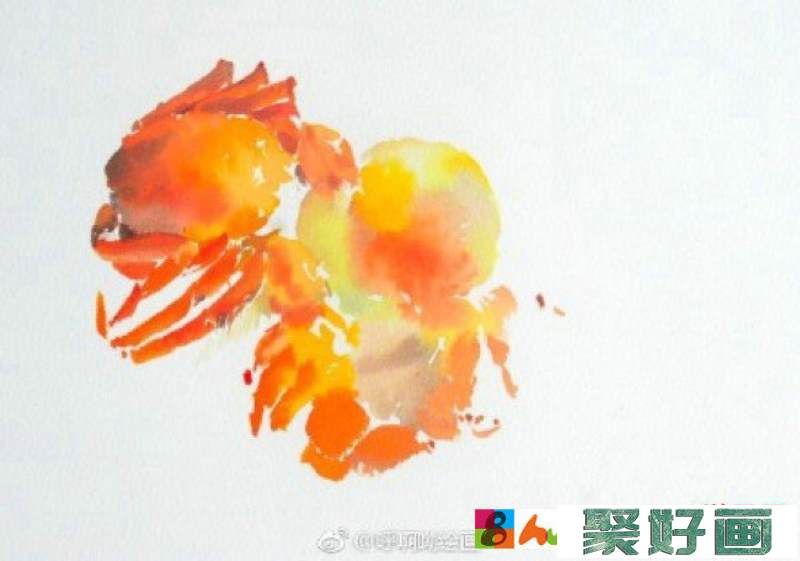 煮熟的大闸蟹美食水彩画图片 螃蟹水彩手绘教程 美味螃蟹怎么画 画法_www.youyix.com