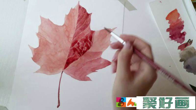 【视频】写实向红枫叶水彩手绘视频教程 教你画逼真的枫叶水彩画_www.youyix.com