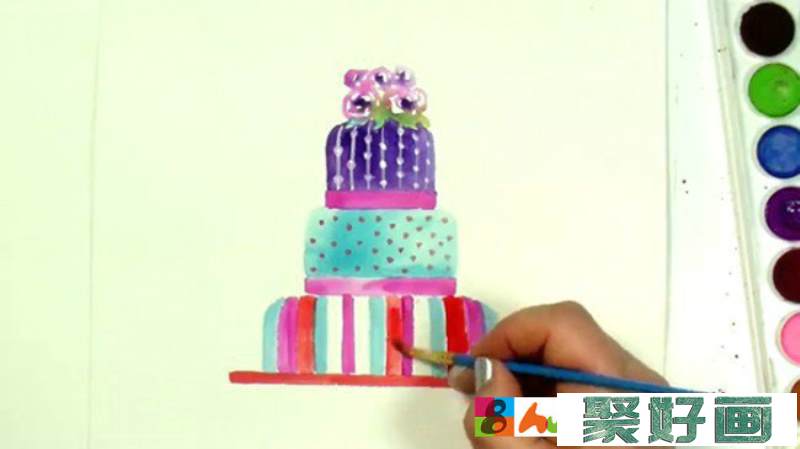 【视频】超简单的蛋糕水彩画手绘视频教程 简单好看的蛋糕的水彩画法_www.youyix.com