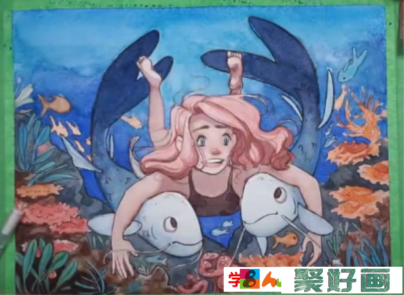  唯美的海底少女和鱼水彩手绘教程 堪比板绘的效果_www.youyix.com