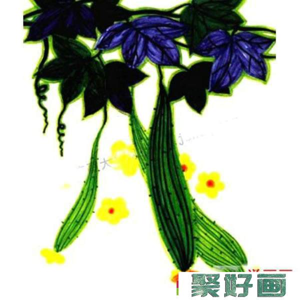 植物水彩画入门基础教程_黄瓜的画法步骤