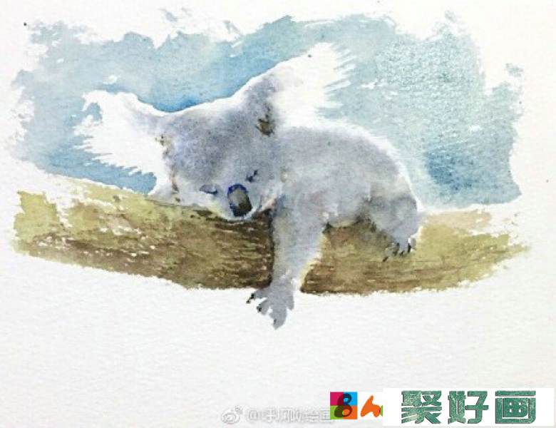 可爱树袋熊水彩画手绘教程 树袋熊的画法 树袋熊水彩画怎么画_www.youyix.com