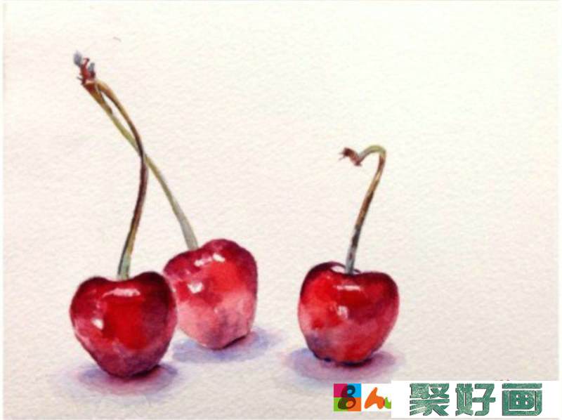 好看的小樱桃怎么画 樱桃水彩画法上色步骤和技巧_www.youyix.com