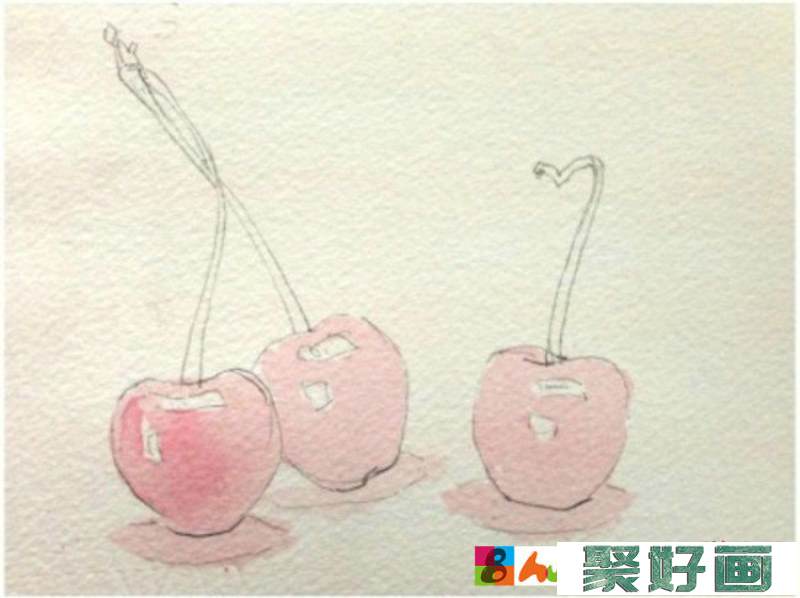 好看的小樱桃怎么画 樱桃水彩画法上色步骤和技巧_www.youyix.com