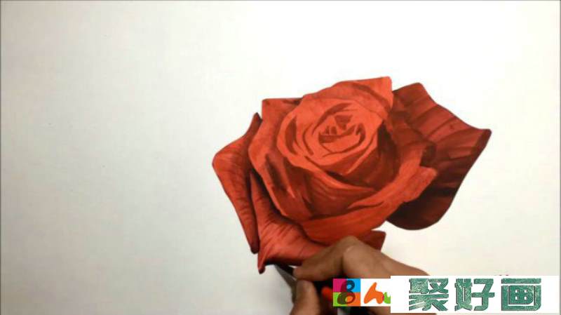 【视频】好看的纯红色玫瑰花水彩画视频教程 比较写实的画法怎么画_www.youyix.com