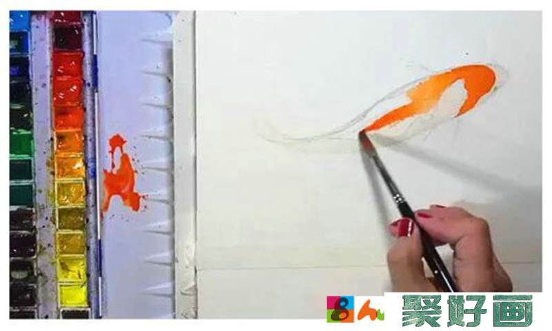水彩画动物：手绘金鱼绘画步骤
