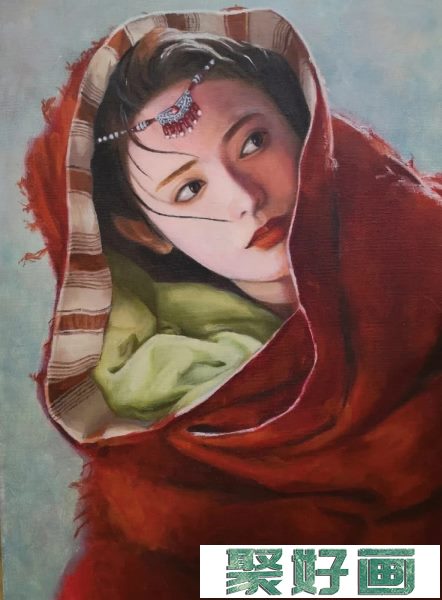 中国传统油画女人作品欣赏