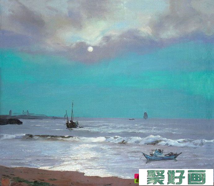 于普洁油画海景作品欣赏