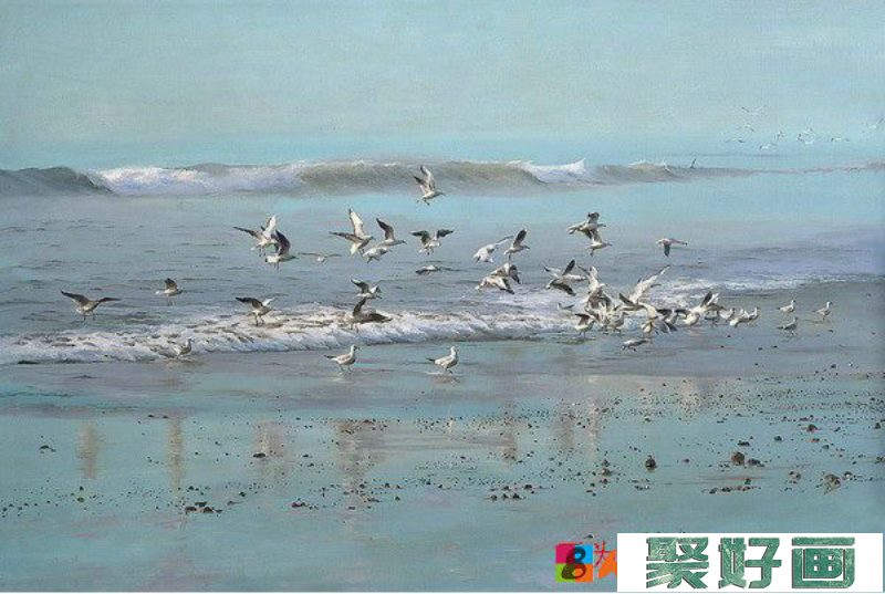 于普洁油画海景作品欣赏