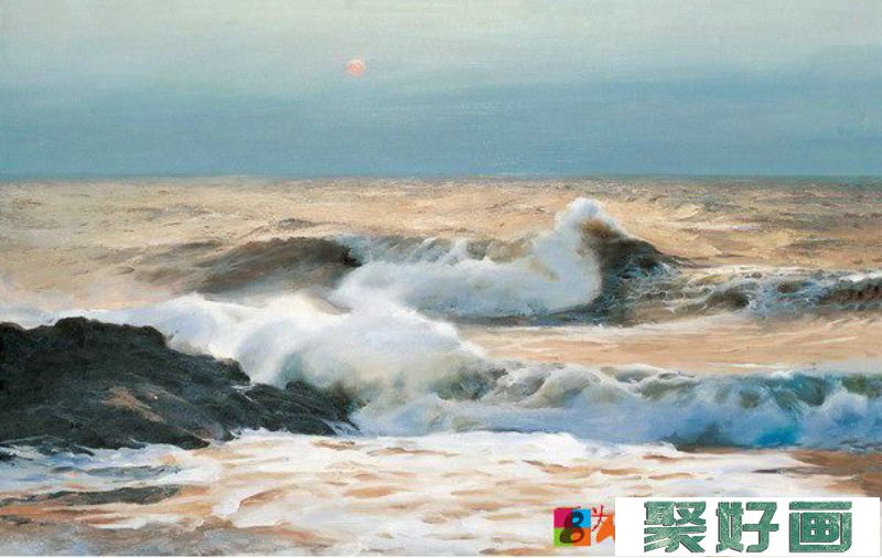 于普洁油画海景作品欣赏