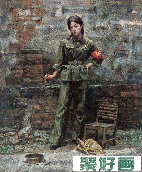 张大中油画作品欣赏《女红卫兵》