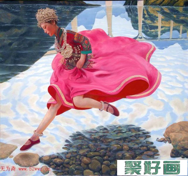 西藏高原的民风再现--王沂光油画欣赏