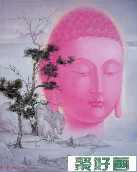 陶宏油画作品欣赏：佛像山水系列