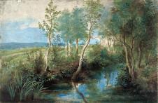 鲁本斯油画作品:  小河树林油画欣赏