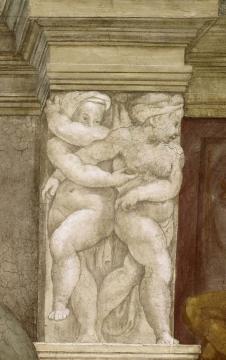 米开朗基罗作品: 柱子上的圣婴壁画