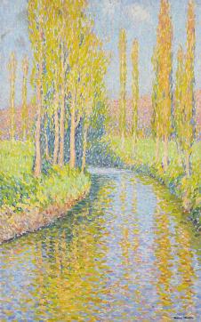 亨利马丁油画: 美丽的乡村河流油画欣赏