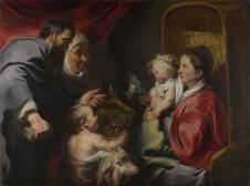 乔登斯作品: 圣约翰圣母和儿童油画高清欣赏