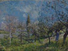 西斯莱作品:春季果园 Orchard in spring