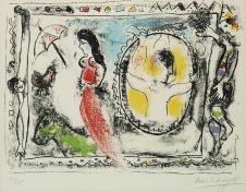 夏加尔油画作品: 照镜子的女人