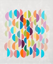 现代欧美抽象画: 用半圆组成的色彩抽象
