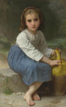 布格罗油画: 打水的小女孩