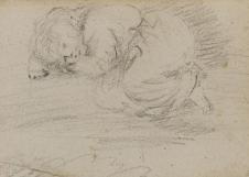 康斯太勃尔人物素描作品: 睡觉的小女孩
