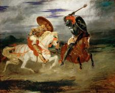德拉克罗瓦作品: 两个骑马决斗的骑士