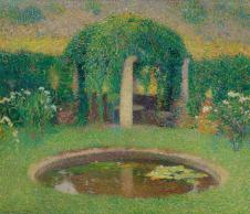 亨利马丁油画: 唯美花园水池